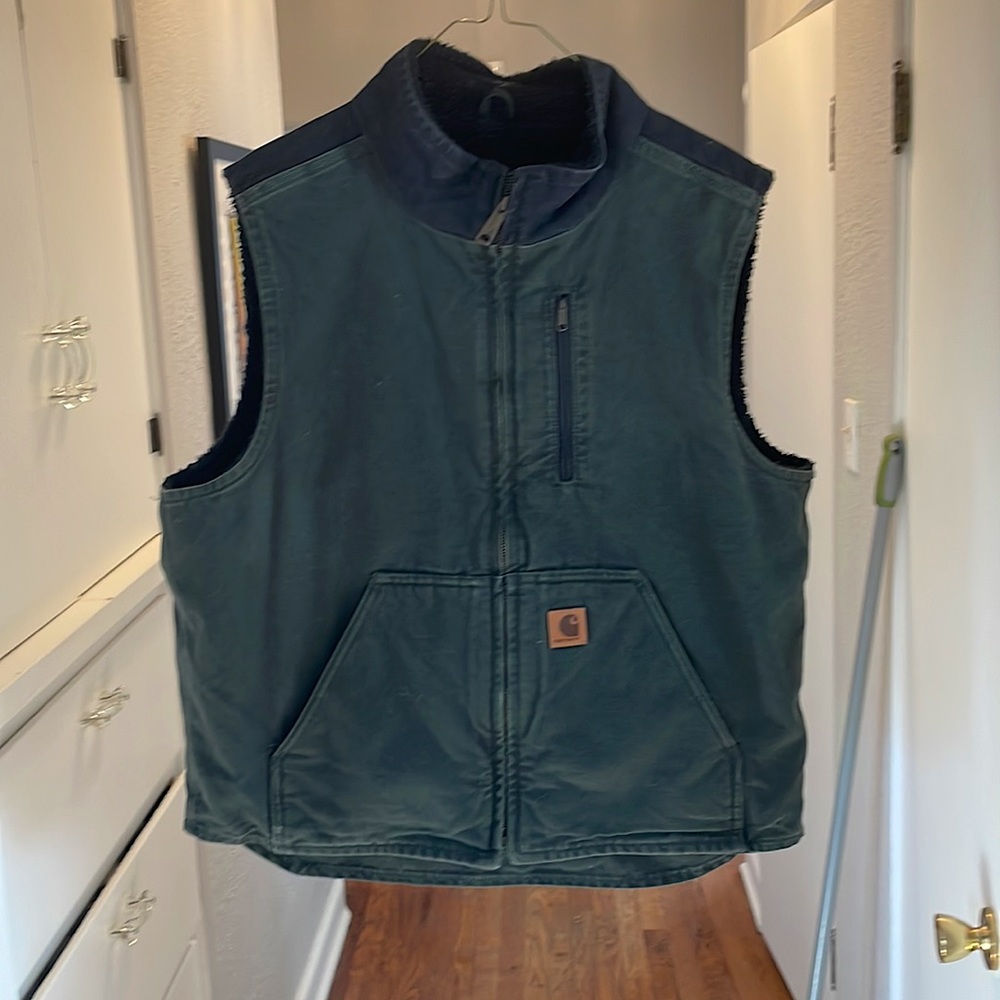 Carhartt Men's Washed Duck Sherpa-Lined Mockneck Vest